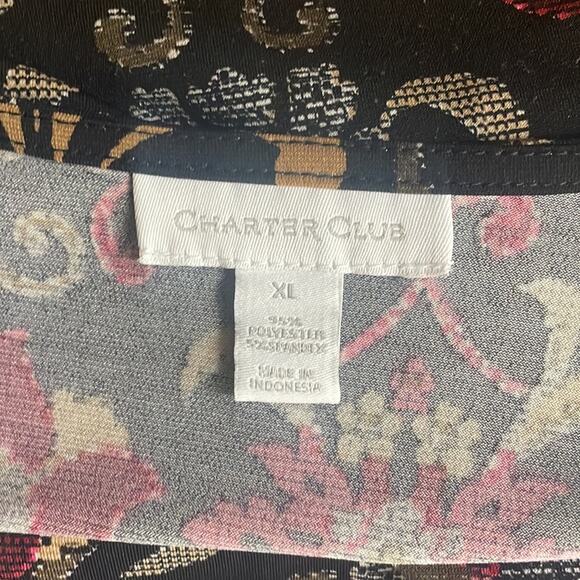 Charter Club surplice wrap floral tunic women’s XL - Picture 10 of 13